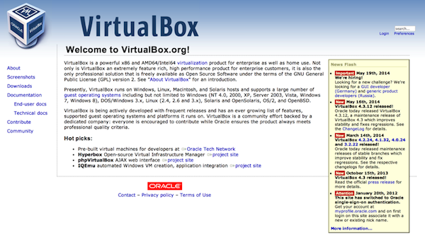 VirtualBoxサイトキャプチャ